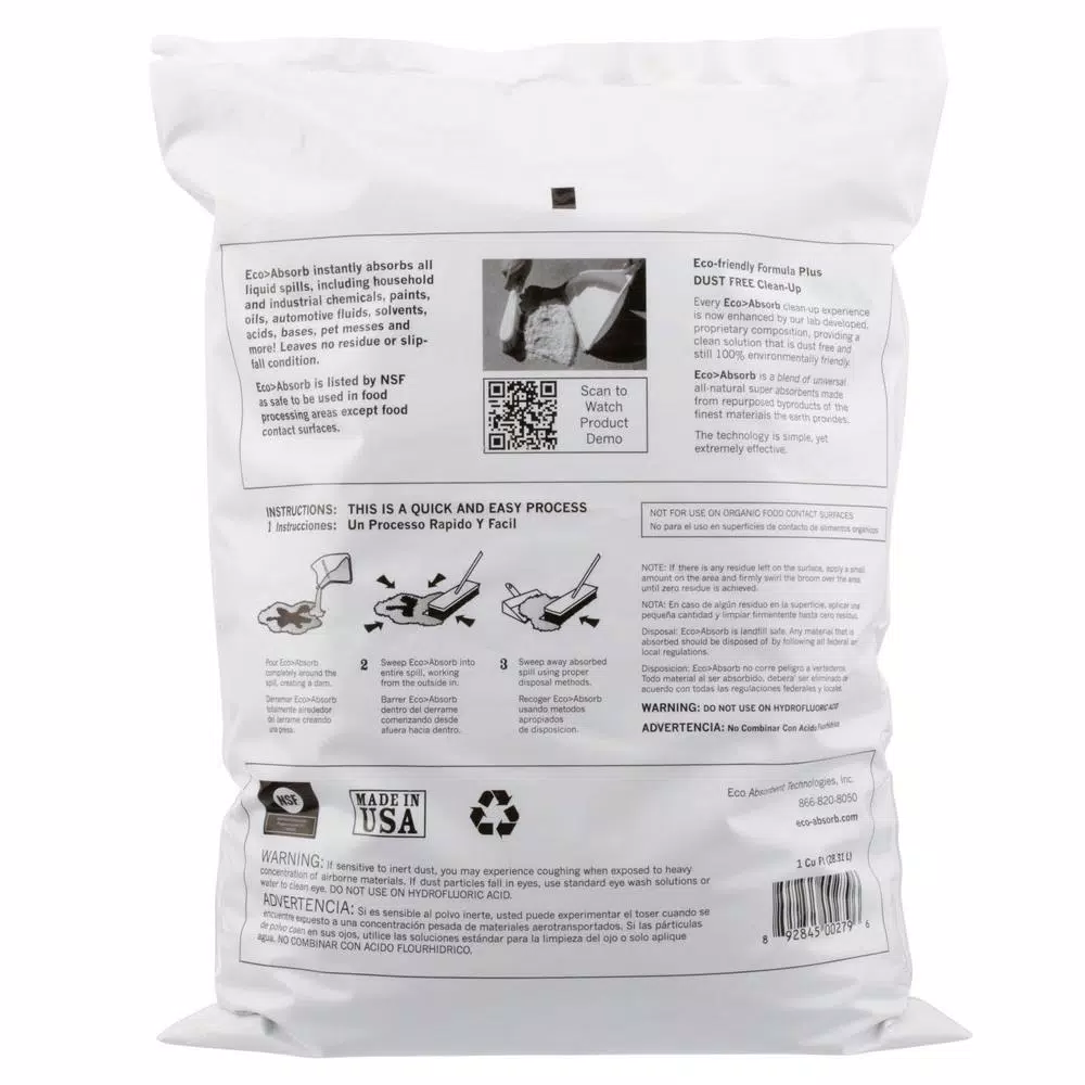 Eco-Absorb Standard Formula Liquid Absorbent Powder, 1 cu. ft. Bag