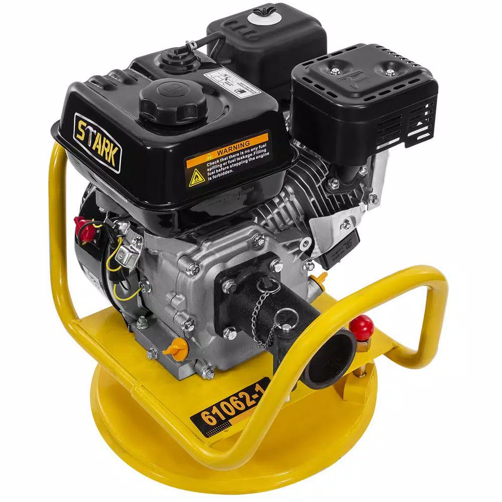 Stark 6.5 HP 196cc Gas Powered Concrete Vibrator with 360-Degree Swivel Base and Flexible Poker