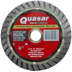Quasar Turbo Kut Gold 4 in. Turbo Rim Supreme Diamond Blade for Angle Grinders thumbnail 1