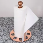 Creative Home Metal Paper Towel Holder with Elegant Copper Finish and Apple Motif Design thumbnail 3