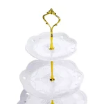 MALACASA 3-Tiered White Porcelain Cupcake Tower Stand - Round Dessert & Appetizer Serving Stand thumbnail 6