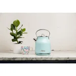 Haden Heritage 1.7L Electric Kettle, Retro Stainless Steel, Light Blue Turquoise thumbnail 3