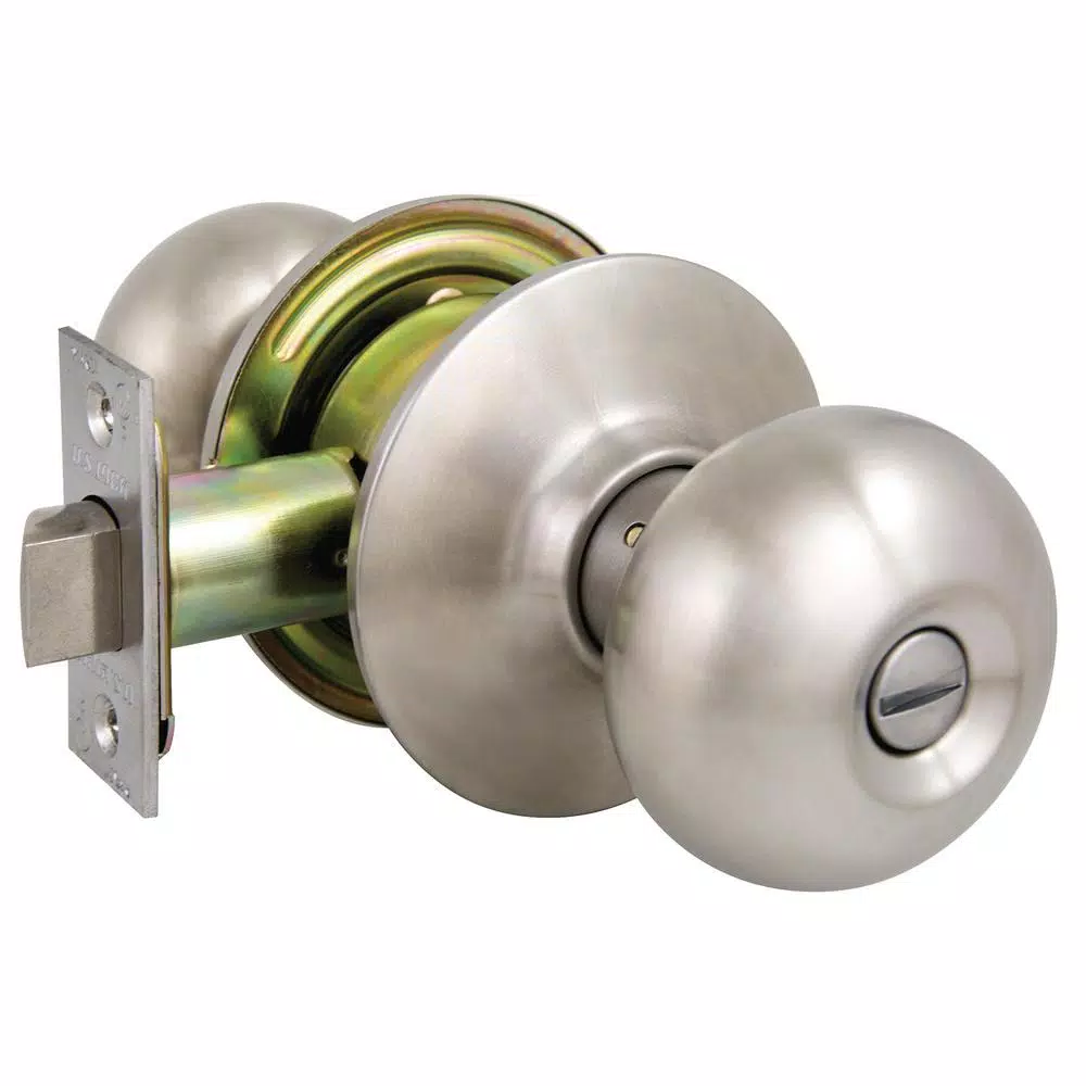 US Lock 2010 GR2 Plymouth Privacy Door Knob, US32D Brushed Stainless, 2-3/8 in. Backset