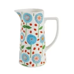 3R Studios 64 oz. Blue Floral Stoneware Pitcher thumbnail 1