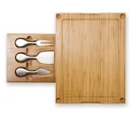 Legacy Concerto Bamboo Cutting Board and Cheese Tool Set with Tempered Glass Tray thumbnail 6