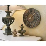 Bulova Frank Lloyd Wright 12 in. Art Deco Wall Clock - Antique Bronze Cast Resin thumbnail 1