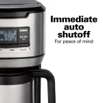 Hamilton Beach 12-Cup Programmable Coffee Maker with Thermal Carafe, Black thumbnail 7