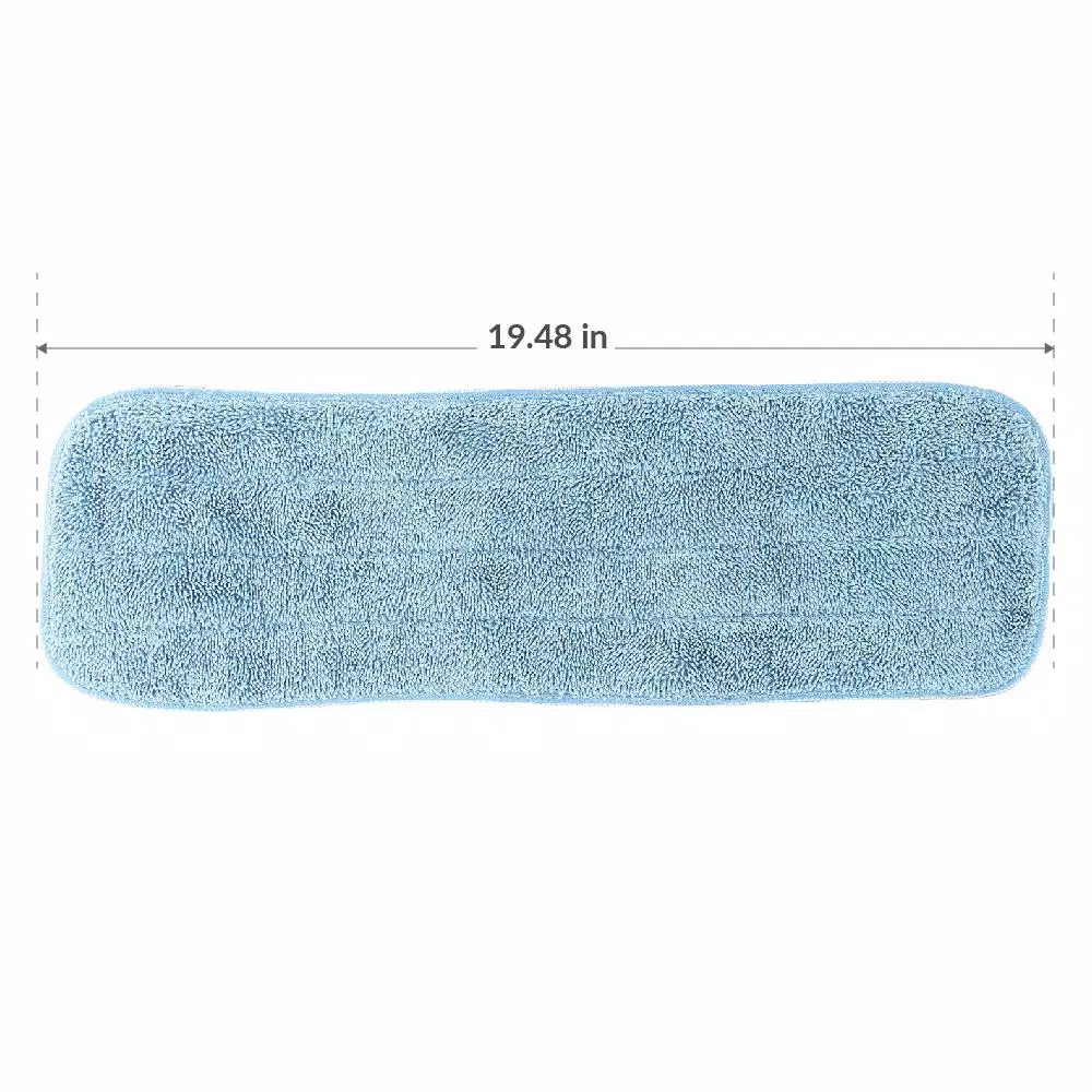 Zwipes 18 in. Microfiber Wet/Dry Flat Mop Pad Refills, Blue (3-Pack)