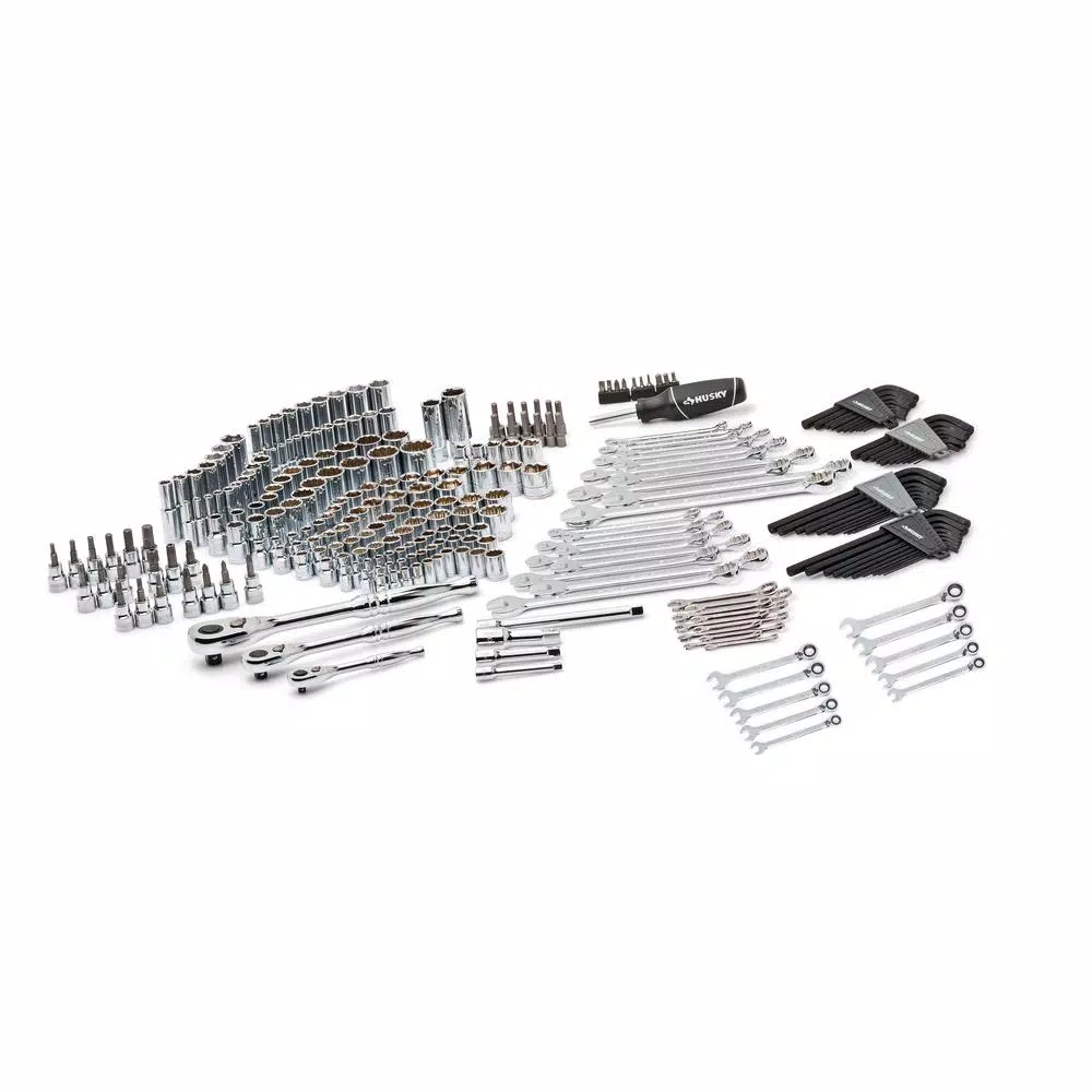 Husky 278-Piece Mechanics Tool Set with 1/4 in., 3/8 in., and 1/2 in. Drive Ratchets and Sockets