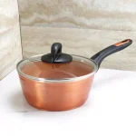 Gibson Home Hummington 1.7 qt. Aluminum Ceramic Nonstick Sauce Pan with Glass Lid, Metallic Copper thumbnail 6