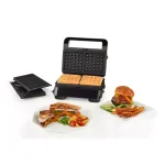 DeLonghi De'Longhi Livenza Compact 3-in-1 Indoor Grill, Sandwich Maker & Waffle Maker, 50 sq. in., Stainless Steel thumbnail 2