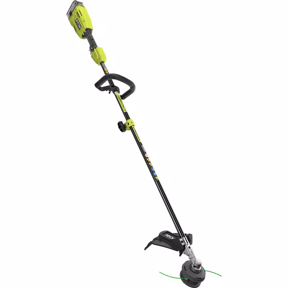 RYOBI ONE+ 18V Brushless String Trimmer and 10 in. Pole Saw Attachment Kit with 4 Ah Battery and Charger