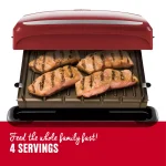 George Foreman GRP360R 60 sq. in. Indoor Countertop Grill and Panini Press, Red thumbnail 3