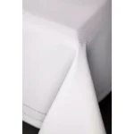 Xia Home Fashions 60 x 84 in. White Double Hemstitch Easy-Care Polyester Tablecloth thumbnail 3