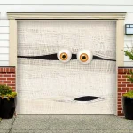 My Door Decor 7 ft. x 8 ft. Mummy Face Halloween Garage Door Mural thumbnail 2