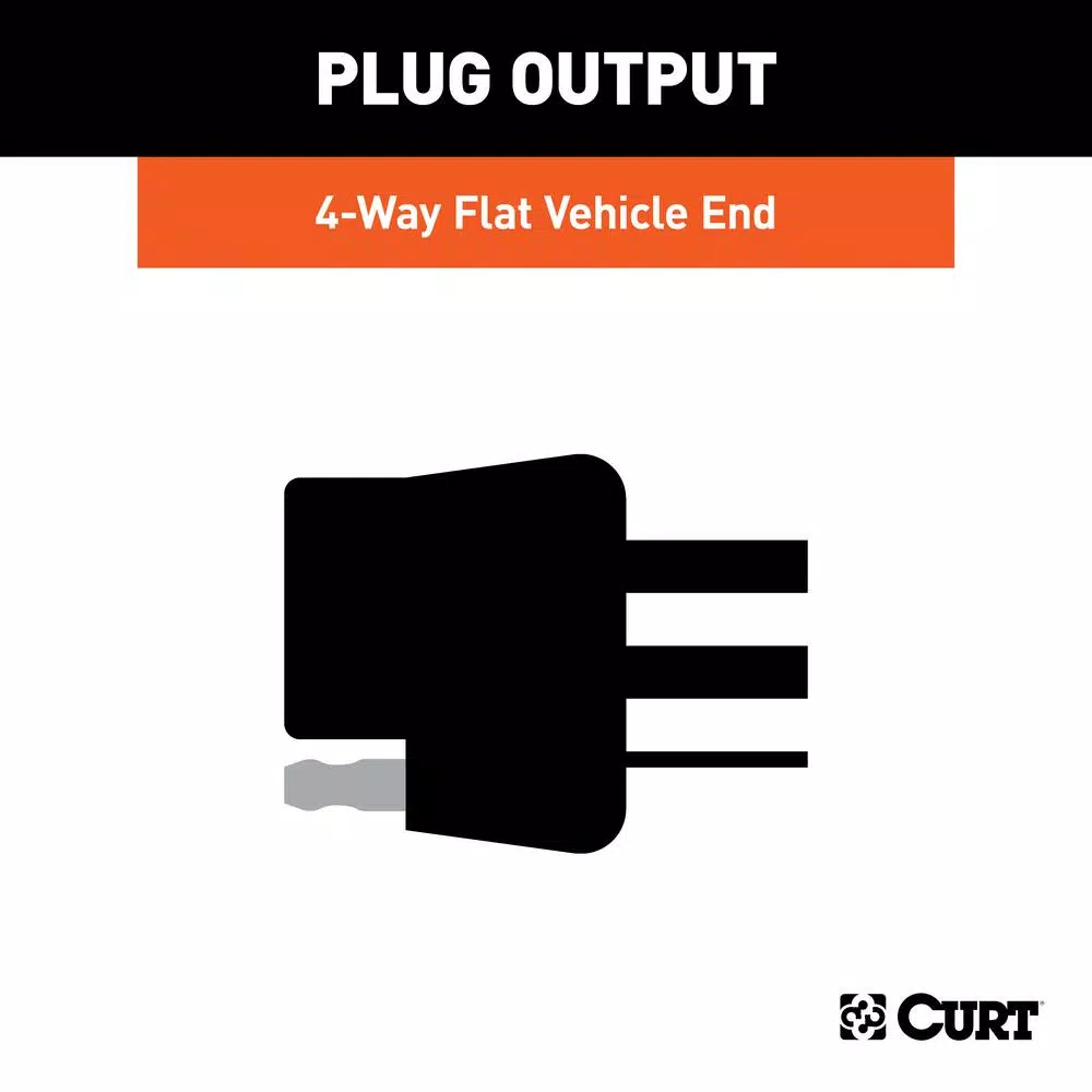 CURT Custom RV Wiring Harness Add-On with 4-Way Flat Connector
