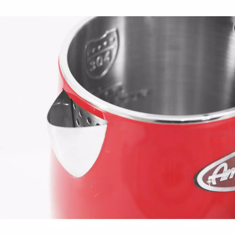 Americana 1.7L Red Cool Touch Stainless Steel Electric Kettle with Temperature Gauge