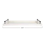 3R Studios Classic Distressed Wood Decorative Tray with Metal Handles, Rectangle thumbnail 3