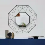 StyleWell Modern Octagonal Black Metal Frame Accent Mirror, 25.2 in. thumbnail 4