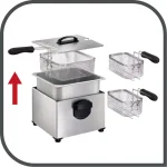 T-fal Triple-Basket Deep Fryer, 4L Capacity, Stainless Steel with Adjustable Thermostat thumbnail 2