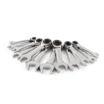TEKTON 12-Piece Metric Stubby Ratcheting Combination Wrench Set (8-19 mm) with Storage Pouch thumbnail 2