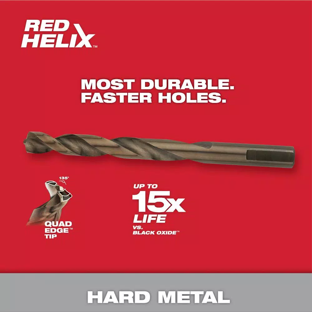 Milwaukee 3/16 in. Cobalt Red Helix Thunderbolt Twist Drill Bit