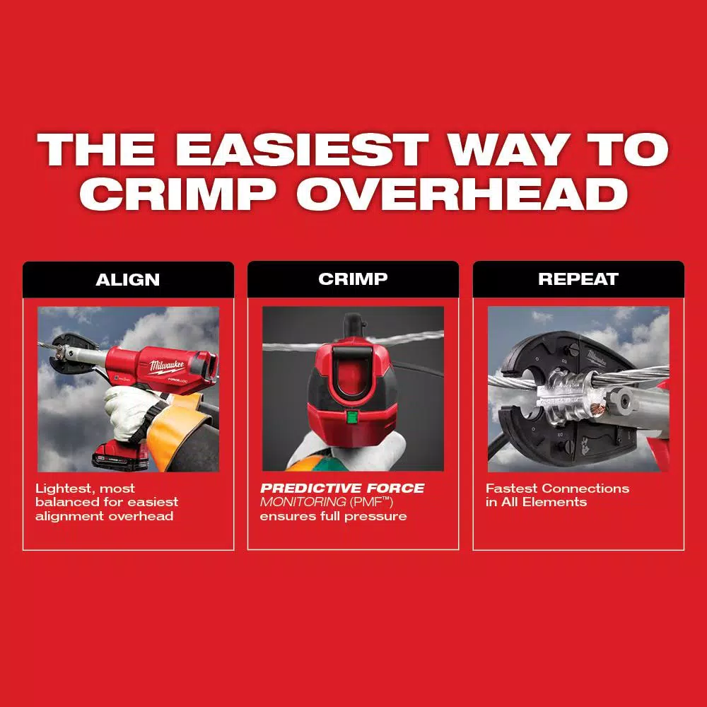 Milwaukee M18 FORCE LOGIC 6-Ton Pistol Utility Crimper, 18V Cordless (Tool-Only)