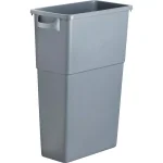 Genuine Joe 23 Gal. Slim Rectangular Space-Saving Trash Can, Gray thumbnail 3