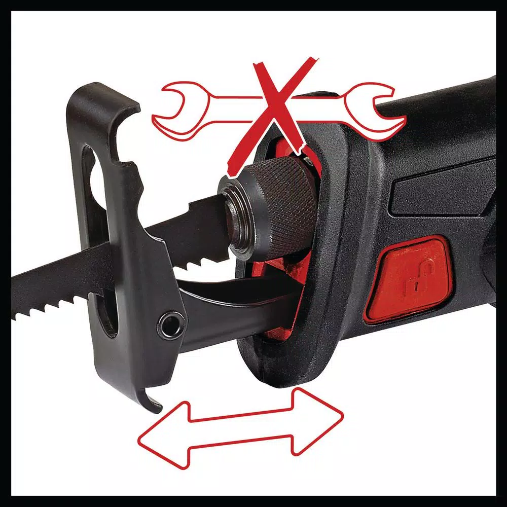 Einhell PXC 18V Cordless Reciprocating Saw, 2600 SPM, 1 in. Stroke with 6 in. Wood Blade (Tool Only)