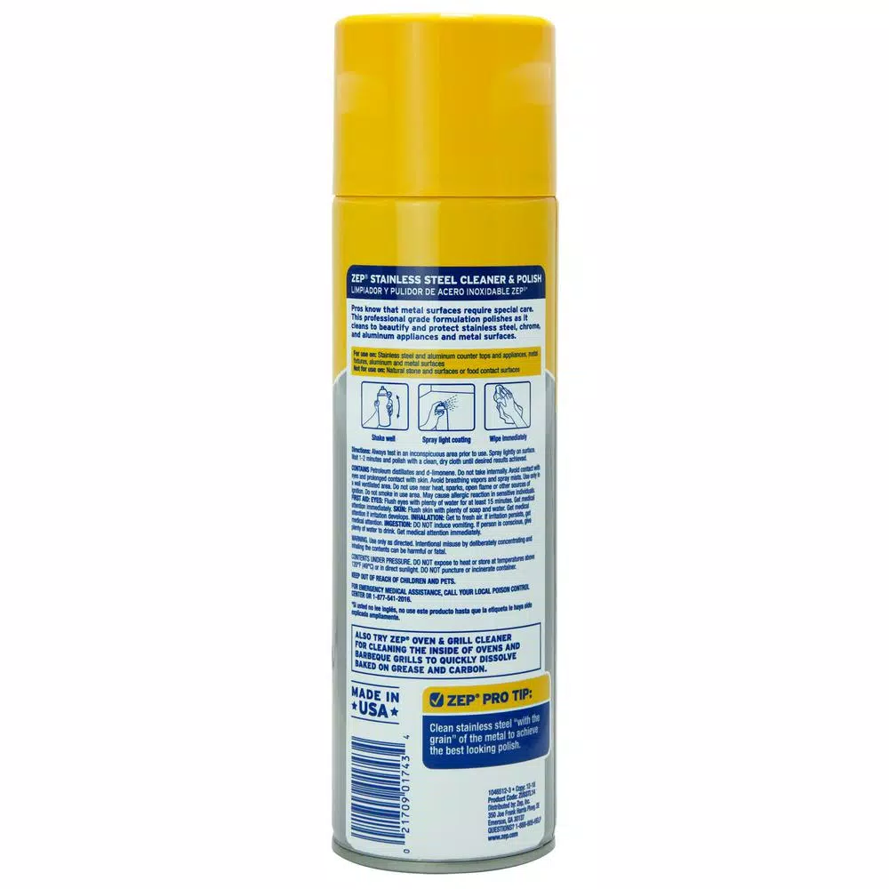 Zep Stainless Steel Polish, 14 oz. Aerosol Spray