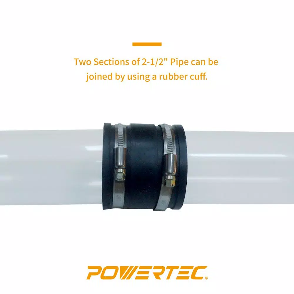 POWERTEC 2-1/2 in. x 36 in. Clear Rigid PVC Dust Collection Pipe