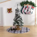 Country Living Faith 48 in. Reversible Quilted Microfiber Tree Skirt - Chickadee Toile & Floral thumbnail 4