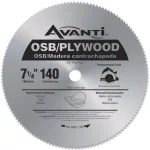 Avanti 7-1/4 in. 140-Teeth Circular Saw Blade for OSB, Plywood, and Plastics thumbnail 1