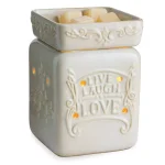 Candle Warmers Etc Live Well Illumination Fragrance Warmer, 8.8 in Ivory Reactive Glazed Wax Melt Warmer thumbnail 1