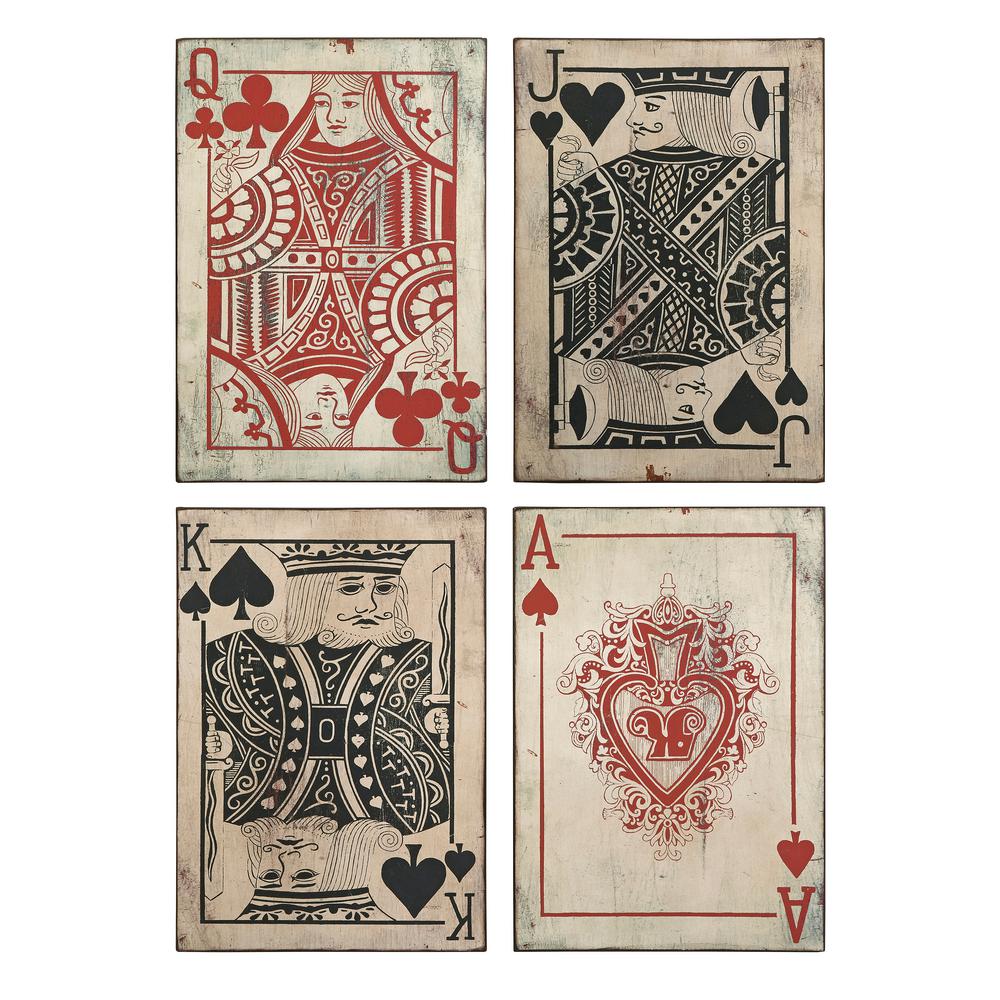 IMAX Leonato 18 in. Iron Playing Card Wall Decor Set of 4