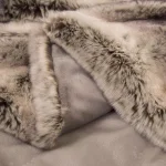 Glitzhome 60 in. Ombre Gray Faux Fur Luxury Throw Blanket thumbnail 5