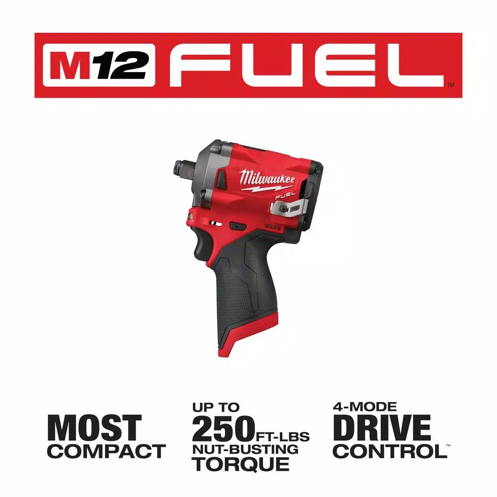 Milwaukee M12 FUEL 1/2 in. Stubby Brushless Cordless Impact Wrench (Tool-Only)