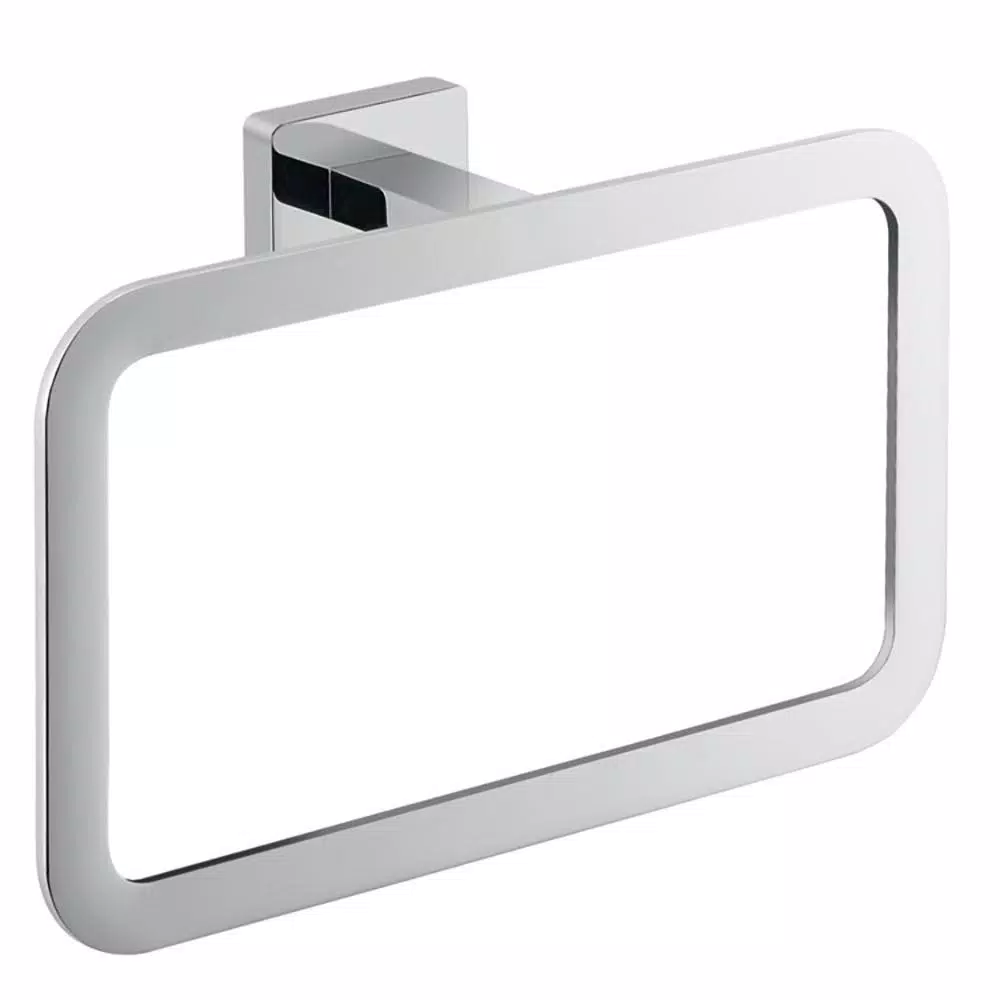 Nameeks Atena Wall Mounted Square Towel Ring in Chrome by Gedy