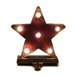Glitzhome Marquee LED Star Stocking Holder Set of 2 - Metal Holiday Decor thumbnail 7