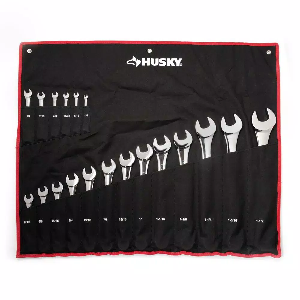 Husky 41-Piece SAE/Metric Combination Wrench Set, Ratcheting Design