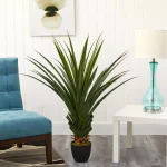 Nearly Natural 4 ft. Spiked Agave Artificial Plant in Black Plastic Pot thumbnail 6