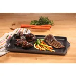 Swiss Diamond 17 in. Cast Aluminum Nonstick Double Burner Grill Pan, Gray thumbnail 2