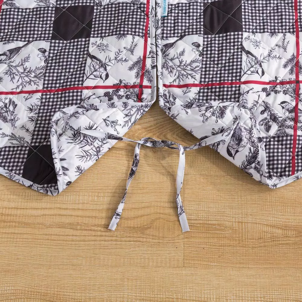 Country Living Faith 48 in. Reversible Quilted Microfiber Tree Skirt - Chickadee Toile & Floral