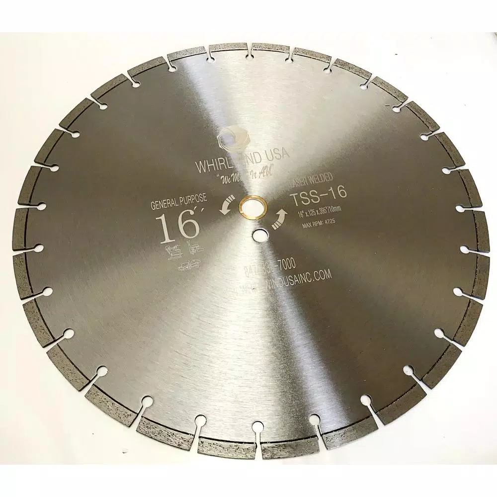Whirlwind USA 16 in. 28-Teeth Segmented Diamond Saw Blade for Concrete, Stone, and Masonry