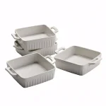Over and Back Nolita Small Porcelain Baker Dishes, Set of 4, White thumbnail 1
