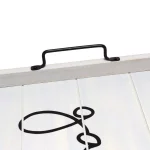 Elegant Designs Gather Gray Wash Decorative Wood Serving Tray with Black Metal Handles thumbnail 6