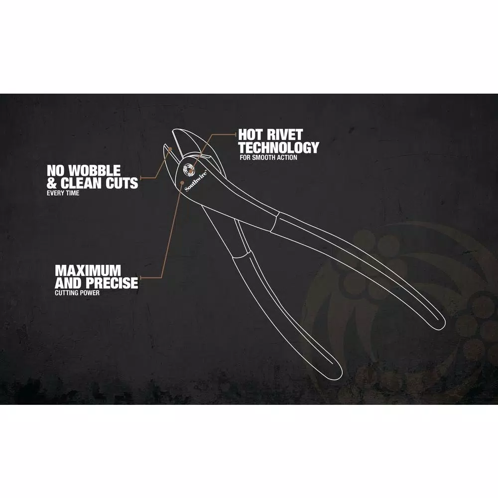 Southwire 8 in. High-Leverage Angled Head Diagonal Cutting Pliers with Dipped Handles