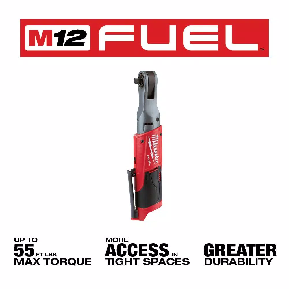 Milwaukee M12 FUEL 12V Cordless 3/8 in. Ratchet and Rivet Tool Combo Kit with (2) 3.0 Ah Batteries