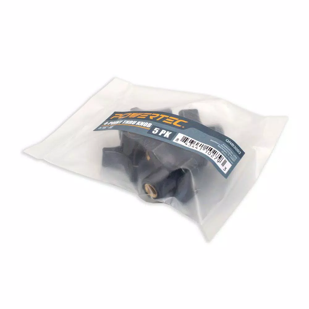 POWERTEC 5/16 in.-18 4-Point Thru Knob, 5-Pack