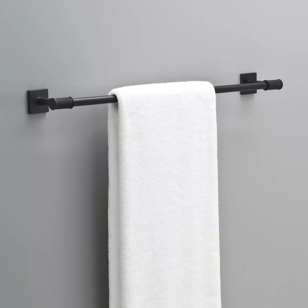 Delta Averland 24 in. Matte Black Towel Bar, Contemporary Zinc Construction